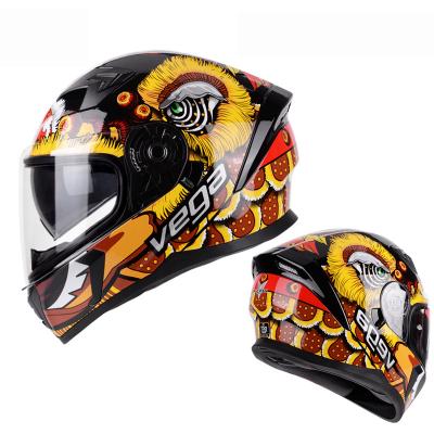 China 2021 Winter Full Face Motorcycle Helmet Cartoon VEGA Road Motocycle Helmet Racing Helmet for sale