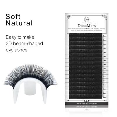 China DeceMars Natural Soft Eyelash Extensions Blend YY Whip YY Shape Black Eyelashes for sale