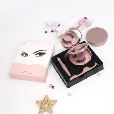 China Factory Price 3D Natural Soft Silk Eyelashes Clean Brand False Eyelashes Mirror Box Magnetic Eyelashes for sale