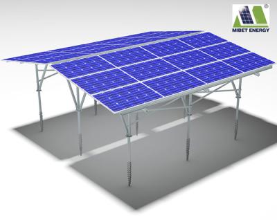 China PV Solar Panel Installation Mibet Easy Install Bracket Ground Canopy Solar PV System Structure Panel Outdoor Folding Parking Lot for sale