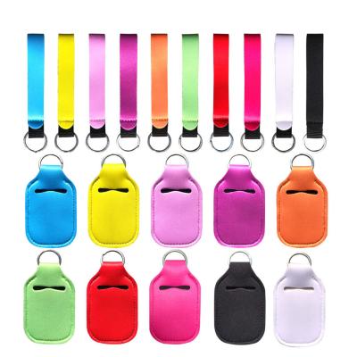 China Europe And America Sets Holder Bracelet Lanyard RTS Neoprene Key Chain And Bottle Holders Lipstick Holder Keychains Lipstick Holder Bracelet Lanyard sanitizer for sale