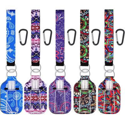 China Europe And America Bottles Key Chain Holder Wristband Lanyard Key Ring Travel Bottle Holder With 1 Ounce Empty Refillable Portable Bottle Container Wristband Key Chain Lanyard for sale