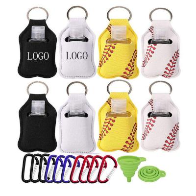 China Europe And America Sets Lanyard Travel Bottles Keychain Holder Wristband Holder Strap D-Clip 1oz 30ml Hand Sanitizer Key Chain Portable Bottles With Flip Plastic Squeeze Refillable Containers for sale