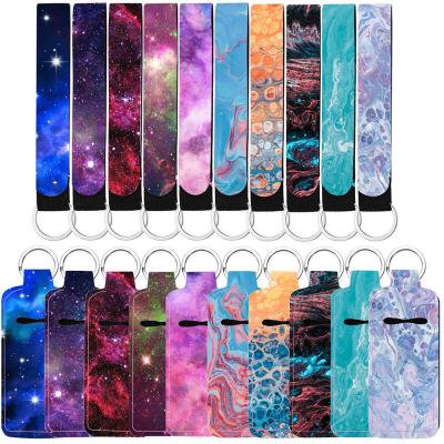 China Europe And America Bottles 2000Pcs Lanyard Wristlet Lanyard Lipstick Pouch Neoprene Lipstick Holder Lip Balm Case Carabiner Travel Elastic Bottled Accessories main chain support bracelet for sale