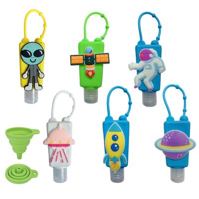 China Europe And America Bottles Key Chain Holder Lanyard Astronaut Wristband 30ml 1oz Silicone Bottle Holder Kids Cartoon Travel Portable Plastic Leak Resistant Bottle Chain Carriers RTS key for sale