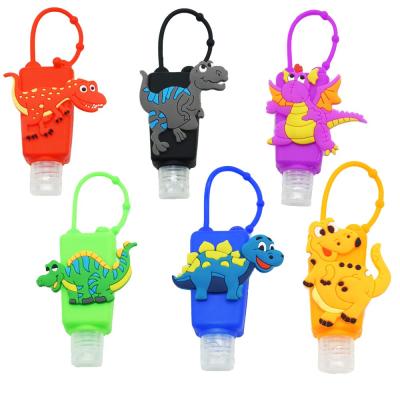 China Europe and America Bottles Bottle Cartoon Design RTS Bottle Styles 30ml 1oz Travel Size Pocket Hand Sanitizer Gel Silicone Key Chain Holder Strap 1000 Lanyard with the main chain for sale