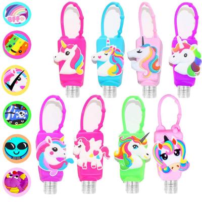 China Europe And America Bottles Lanyard Wholesale Cute Mini Reusable Chain Holder Wristband Portable Travel Filed Chain Carriers 30ml Hand Sanitizer Bottle Silicone Key Holder for sale