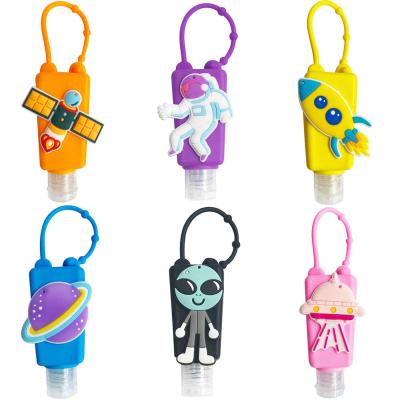 China Europe And America Bottles Key Chain Holder Wristband Lanyard Kids Children Gift Space Astronaut Bottles Hand Sanitizer Holder With 30ml Bottles Chain Carriers Silicone Key Case for sale