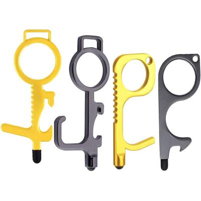 China Europe and America No Touch Door Opener Key Chain No Touch Tool Handheld Anti Touch Door Opener Key Chain EDC No Touchless Door Bottle Opener DIY contact tool for sale