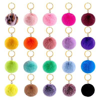 China Europe and America Pom Pom Rabbit Fluffy Balls Fluffy Balls Keyirings Faux Fur Pompoms 1000styles Bracelet Pom Poms Balls Keychain Holder for Women Girl Bag Accessories Keychain for sale