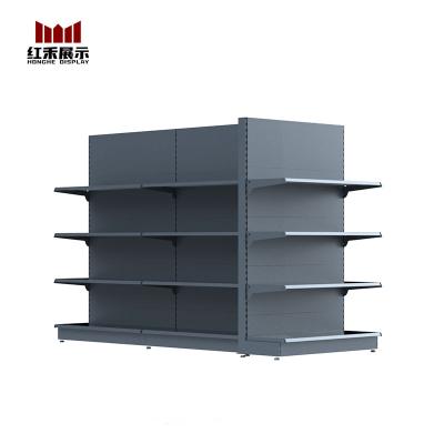 China Hong He OEM/ODM Metal Double Sided Supermarket Shelves Gondola Shop Racks With Good Selling Racks For Shops Supermarket for sale