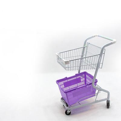 China Used Strong Basket Trolley Shopping Trolley With Colorful Plastic Baskets for sale