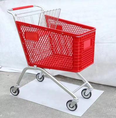 China Unfolding Plastic Supermarket Trolley And Retail Store Used 90 Liter Trolley Shopping Trolleys for sale