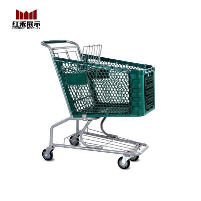 China Unveiling Hong He Hot Selling Plastic Supermarket Trolley Cart Grocery Goods Storage for sale