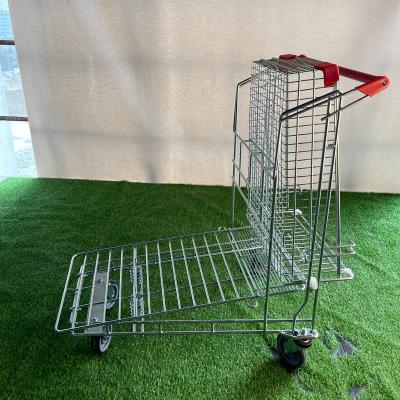 China Storage Shopping Trolley Platform Carts Folding Basket Hand Warehouse Carts for sale