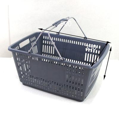 China 1)Supermarket 2)Shops Baskets Snacks Cosmetics Metal Hand Chrome Basket Plastic Supermarket Shopping Basket for sale