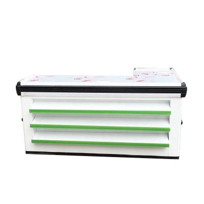 China Multifunction Steel+ Stainless Steel Supermarket Checkout Counter And Wholesale Cash Desk / Retail Store for sale