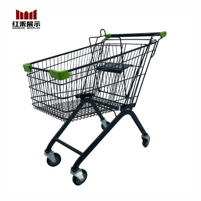 China Unveiling supermarket and retail store used 125 liter euro style anti-theft shopping trolley for sale