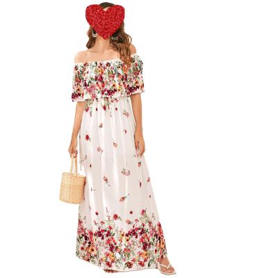 China Women's Breathable Styles Dresses 2021 New Arrivals Maxi Beach Summer Flower Dress Dresses for sale