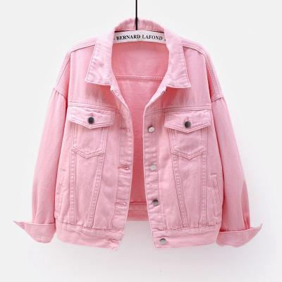 China Plus Size Pink Solid Color Breathable Shorts Denim Jackets Long Sheath Casual Jeans Jacket Coats Big Size For Women for sale