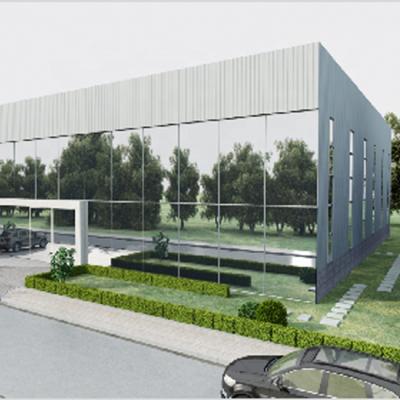 China Steel Fabricated House Color Coated Steel Structure Sheets 4s Prefab Car Showroom for sale