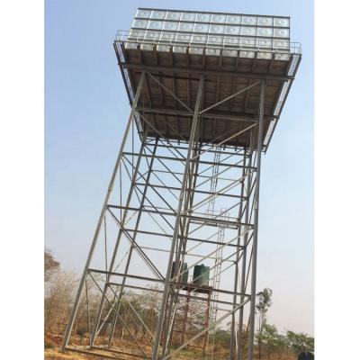 中国 1.22*1.22m High Galvanized Frame Water Tank 12m High Elevated Steel Tower Galvanized Steel Water Tank 販売のため