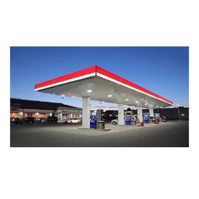 中国 Steel Fabricated Prefab House Gas Station Gas Station Canopy Manufacturer 販売のため