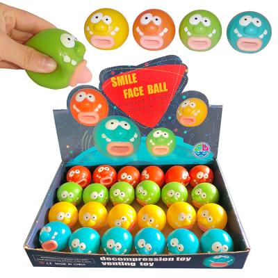 China Capsule Noise Soft Squishy Facial Tongue Effort Eco-friendly Factory Made Eco-friendly PVC CXL TPR Anti Out Of Ball Squeeze Toy for sale