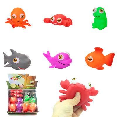 China PVC 2022 BPA Tricky Free Anti-stress Relieve Toy PVC Vinyl Eye Pop Squeeze Medium Animal Shark Squishy Toy for sale