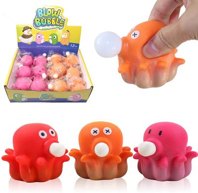 China 3D Vinyl +TPR Factory Kid Child Decompression Squeeze Anti-stress Elastic Stress Balls Octopus Push Bubble Snap Popper Noise Sensory Toy for sale