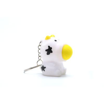 China Pneumatic Shooter Toy Fidget Toys Kid Outdoor Novelty Cow EVA Newest Snap Foam Squeeze Ball Keychain Soft Animal Shooter for sale