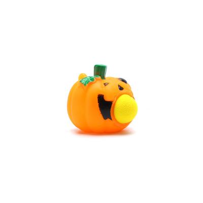 China EVA Snap Toy PVC Vinyl Squeeze Ball Sprout Foam Ball Pumpkin Smile Squeezer Halloween Pumpkin Shaped Squeeze for sale