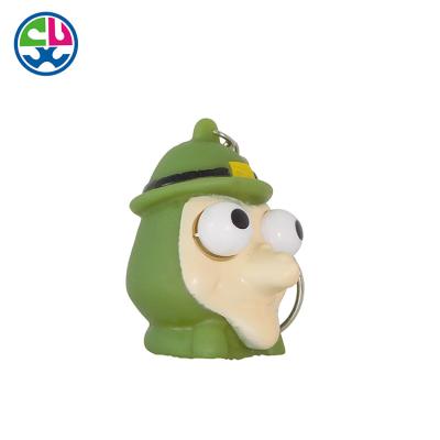 China Popular Halloween Festival Item Halloween Squeeze PVC Witch Pumpkin Key Chain Soft Animals Pop Eyes Out Squishy Toy for sale