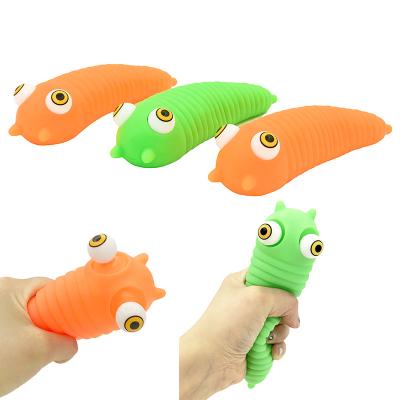 China Stress Relieve Custom Make Fun Rubber Squeeze Squeeze Toys For Kids Birthday Gifts Sound Eyes Animals Stir Slug Squeeze Toy for sale