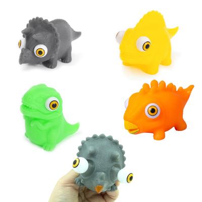 China Custom PVC Vinyl Eye Pop Up Cartoon Animal Squeeze Boom Antistress Eyes Squeeze Doll Relaxation Dinosaur Toy Figure for sale