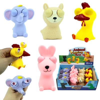 China PVC Trigger Worry Reduction Raised Eyes Doll Squeezing Toys Jumping Wiggle Squishy Animal Eye Squeeze Jumping Toy for sale