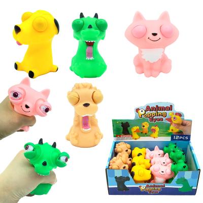 China PVC Anti-Anxiety Squishy Toys Eyes Jumping Squishy Hand Trigger Toy Animals Sensory With Noise Eyes Squeeze Toys for sale