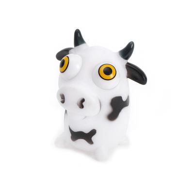 China Wholesale Promotion PVC Fun Squeeze Animal Eco-friendly Soft Toys For Kids Squeeze Cow With Pop Out Toys 6.8*7*7cm Diameter / Eyes Eyeball: 1.8cm for sale