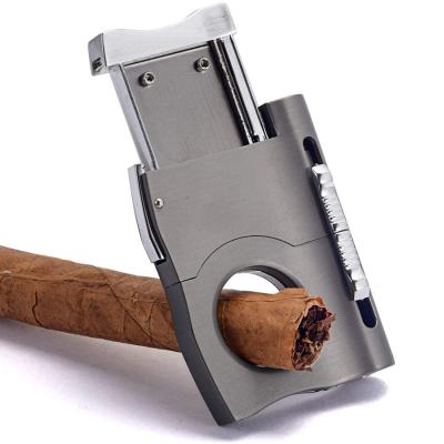 China Deluxe single blade cigar cutter two punch combination offers a straight cut for cigars up to 21 mm and 7mm for sale