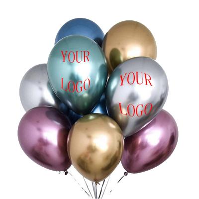 China Metal 12 Inch Colorful Custom Promotional Toy Printed Balloons Logo Chrome Balloon for sale