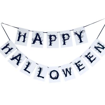 China Party decoration Halloween letter pull flag pull flower mall window layout background banner for sale