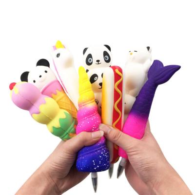 China New Squishies Unicorn Pen Kawaii Soft Squishys Cute Eco-friendly Material Slow Rising Pencil For Students for sale