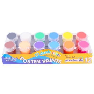 China Eco-friendly Material Paint 20ML Set With Brush Toddler Baby 12 Color Child DIY Finger Graffiti Paint Washable Dye for sale