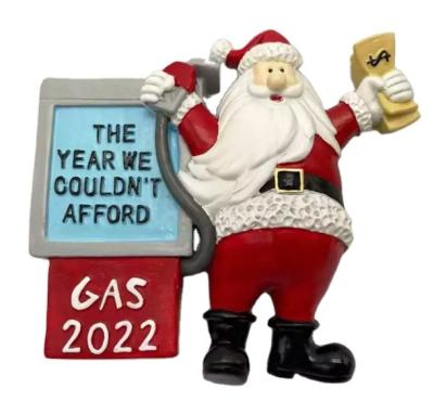 China Resin Personalized 2022 Christmas Ornaments We Couldn't Afford Hand Painted Resin Santa Claus Christmas Tree DIY Gas Decorations for sale