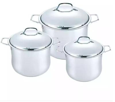 China 6 pcs stainless steel cookware kitchen sets sustainable non stick pot sauce pots with lids for sale