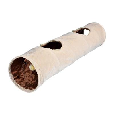 China High Quality Small Animals Gray Cat Playing Tunnel With Faux Fur Pet Playing Tunnel Toy Pet Product for sale