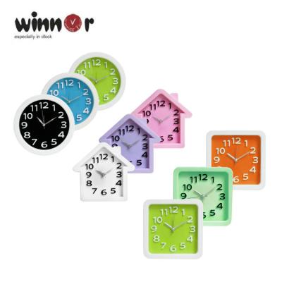 China Export plastic alarm clock Alibaba logo multi color silk printing digital table clock for sale