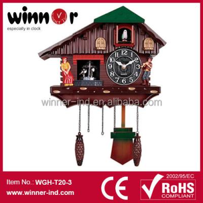 China Eco - Friendly House Shape Plastic Cuckoo Bird Clock for sale