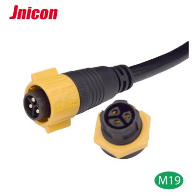 China Power male and female pin m19 XLR circular panel mount waterproof 3 pin connector for sale