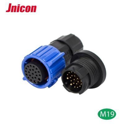 China M19 Power Self Locking IP67 Connector 20A 12 pin xlr cable connector for sale